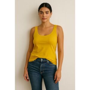 Eileen Fisher Yellow Organic Cotton Stretch Tank Top – Size PM